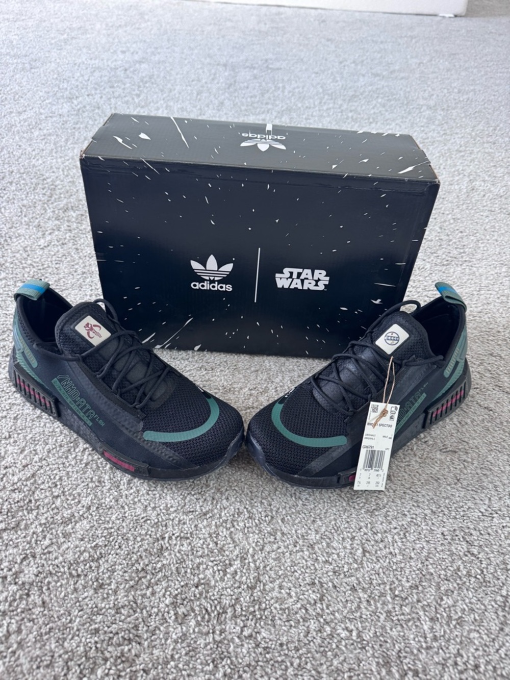 men's adidas nmd r1 spectoo star wars boba fett size 7.5 new